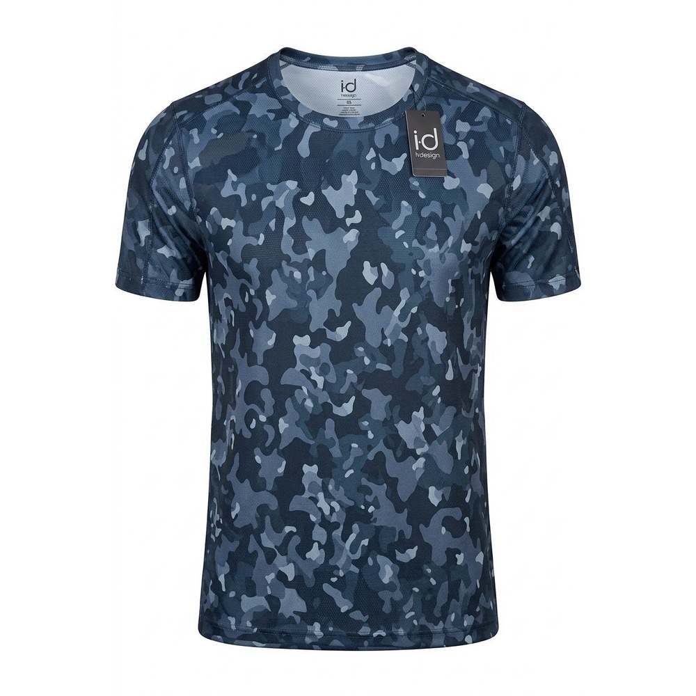Ideology Mens L Performance Tee Navy Blazer Blue Camo Rapid Dry Gym Shirt NEW
